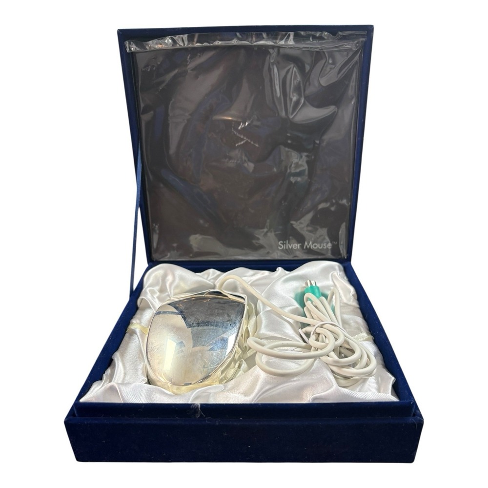 Wallace‎ Silversmiths SILVER PLATED COMPUTER MOUSE w/ Box & Mouse Pad Gift Set
